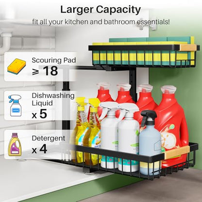 2-Tier Pull-Out Under-Sink Organizer — 2 Pack
