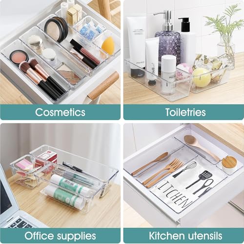 25-Piece Clear Drawer Organizer Set