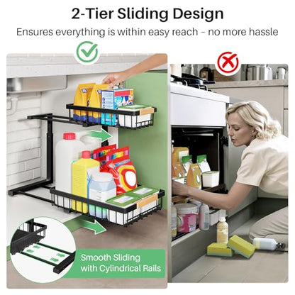 2-Tier Pull-Out Under-Sink Organizer — 2 Pack