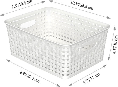 6-Pack Woven-Style Plastic Storage Baskets - image 2