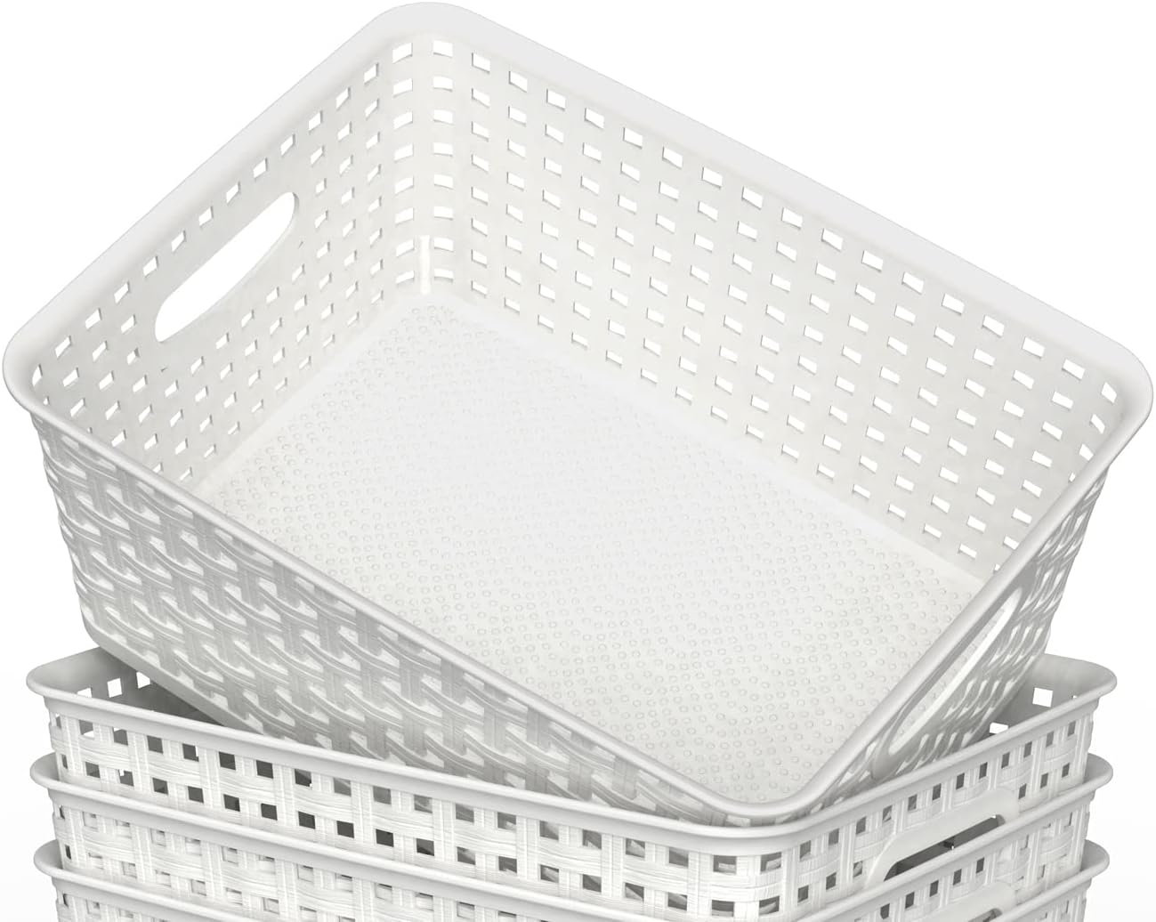 6-Pack Woven-Style Plastic Storage Baskets - image 4