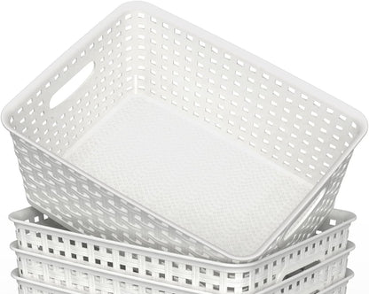 6-Pack Woven-Style Plastic Storage Baskets - image 4