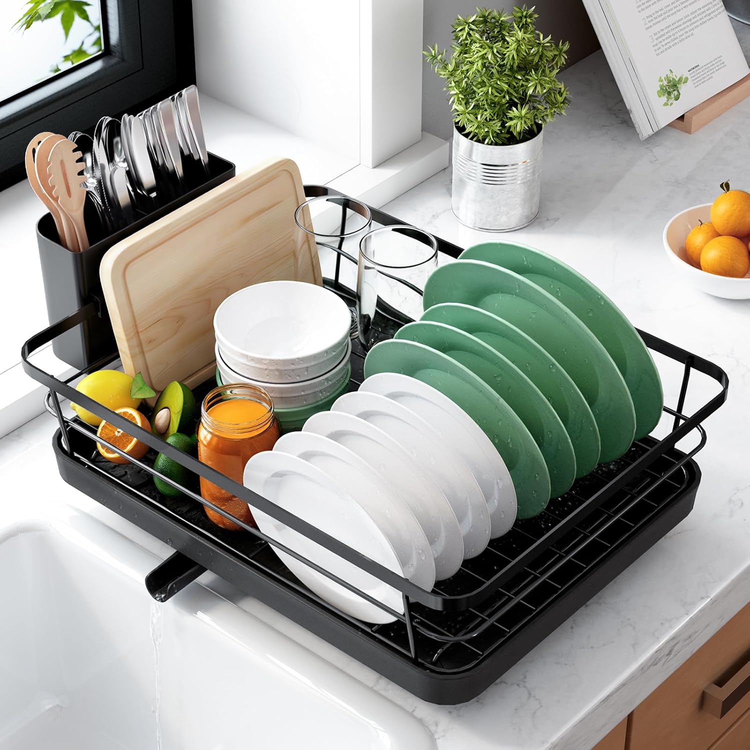 Compact Stainless-Steel Dish Drying Rack - image 1