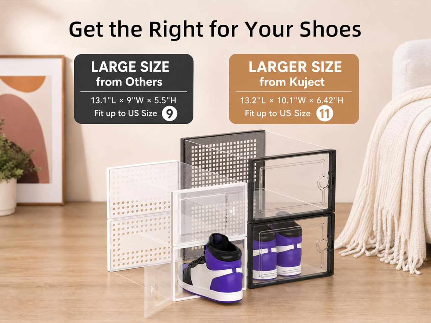 12-Pack Clear Stackable Shoe Storage Boxes - image 2