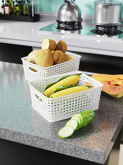 6-Pack Woven-Style Plastic Storage Baskets - image 6