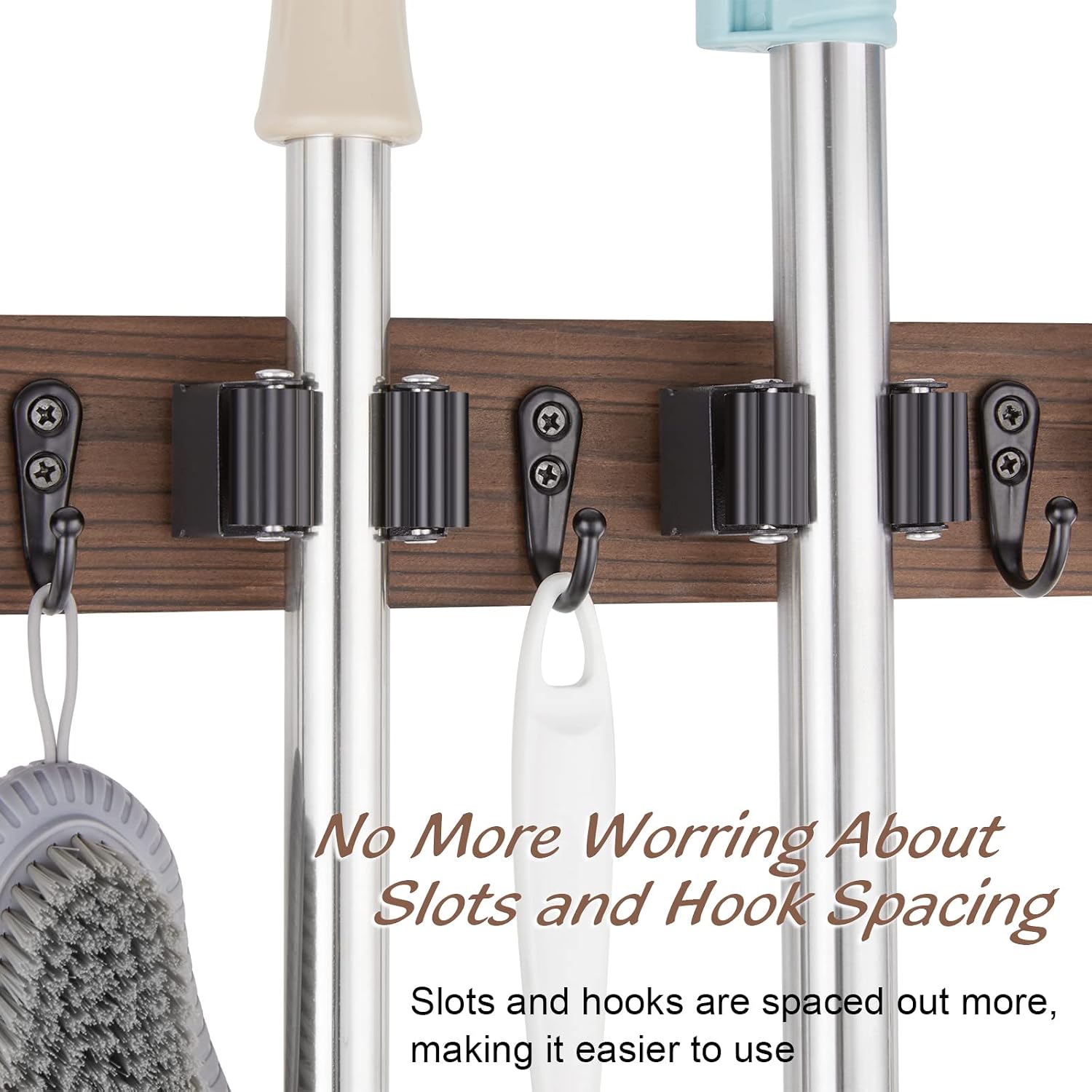 Rustic Wall-Mounted Mop & Broom Holder - image 4