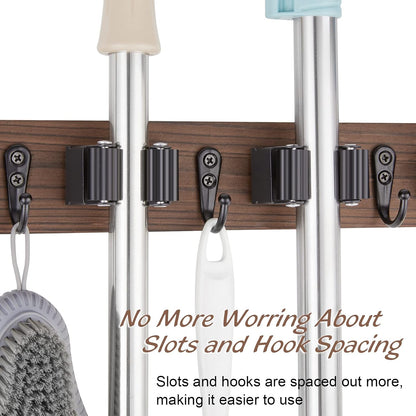 Rustic Wall-Mounted Mop & Broom Holder - image 4