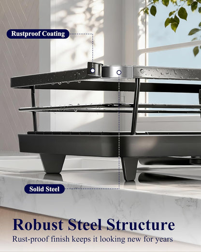 Compact Stainless-Steel Dish Drying Rack - image 6