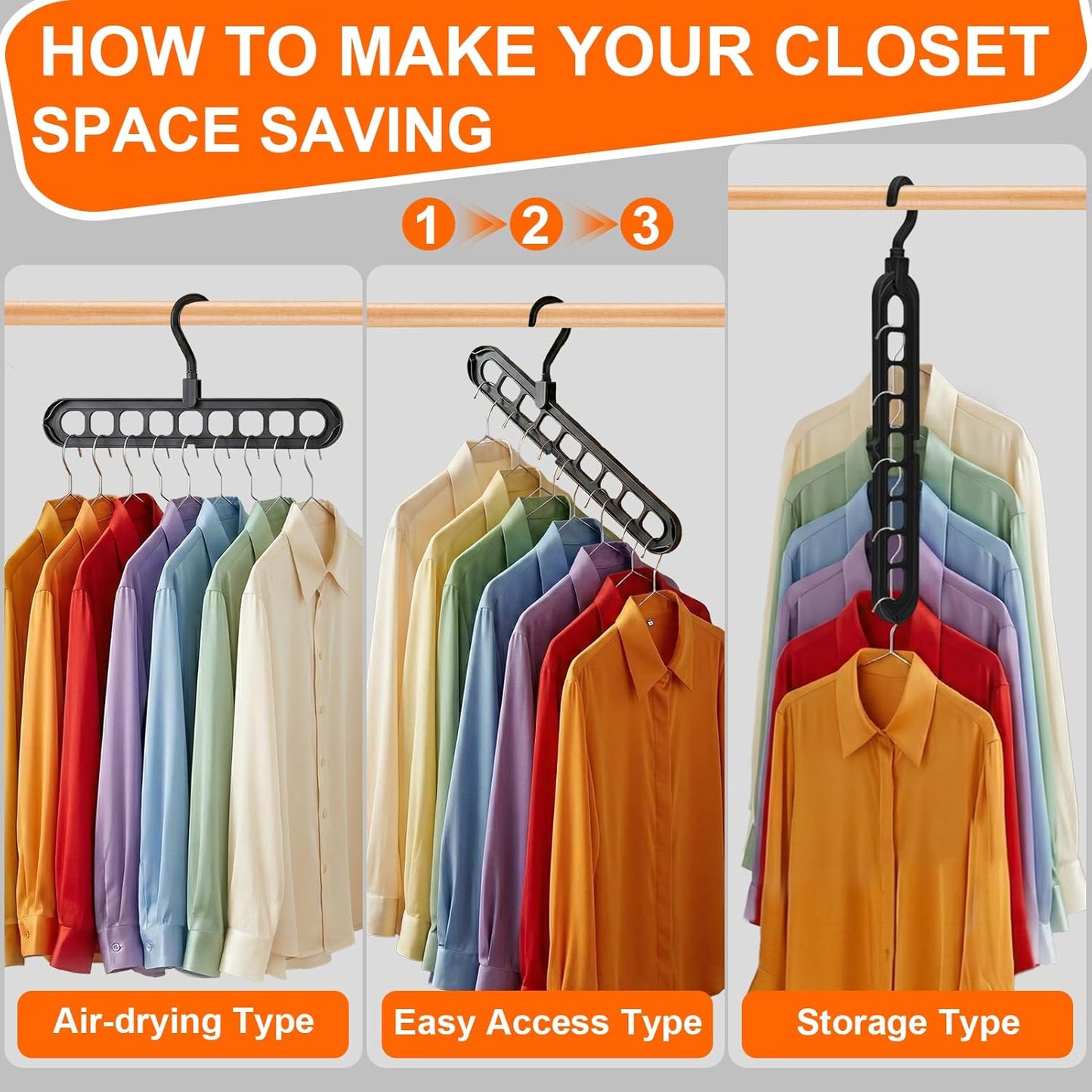 6-Pack 9-Hole Space-Saving Hangers - image 5
