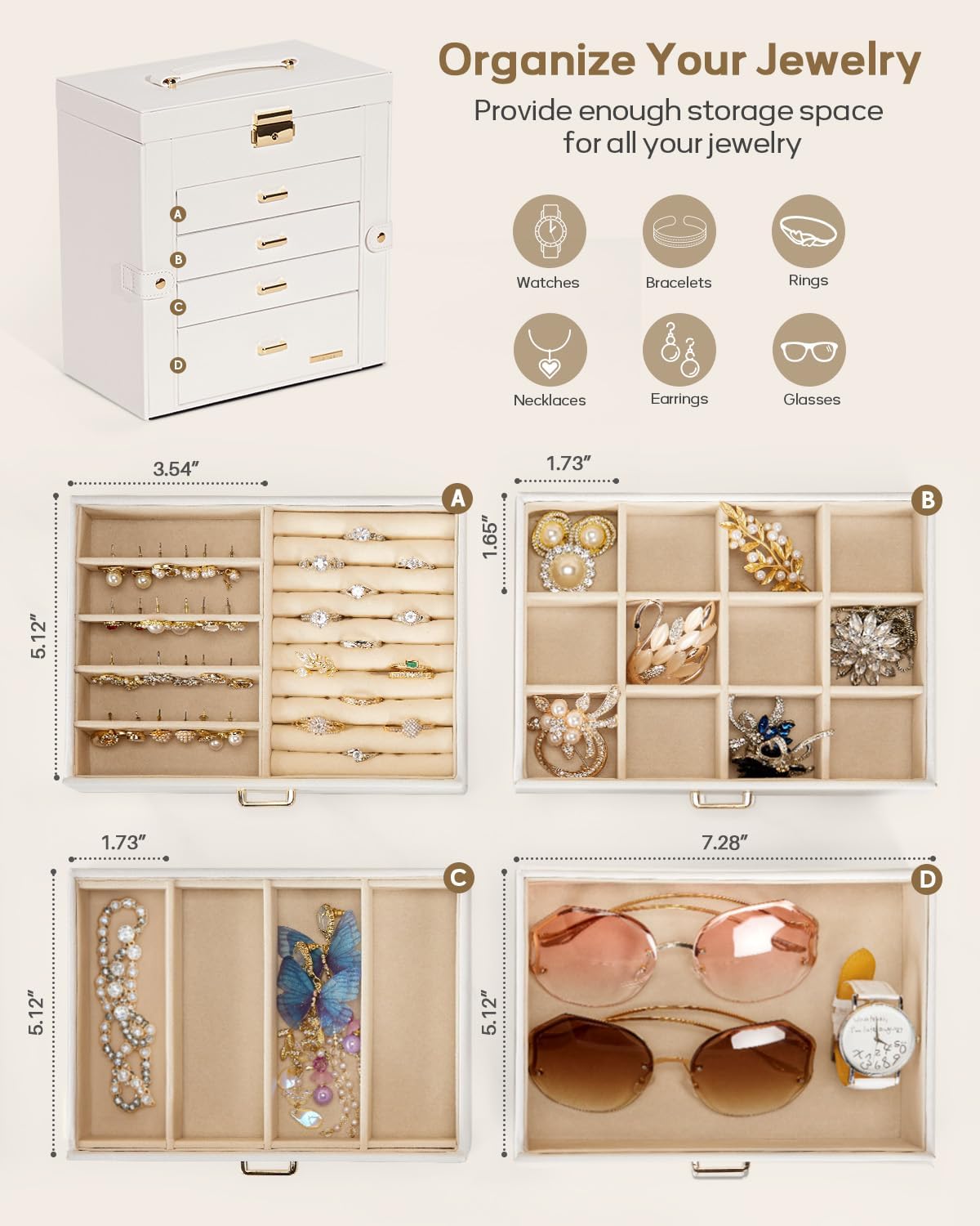 5-Layer Locking Jewelry & Watch Organizer - image 3