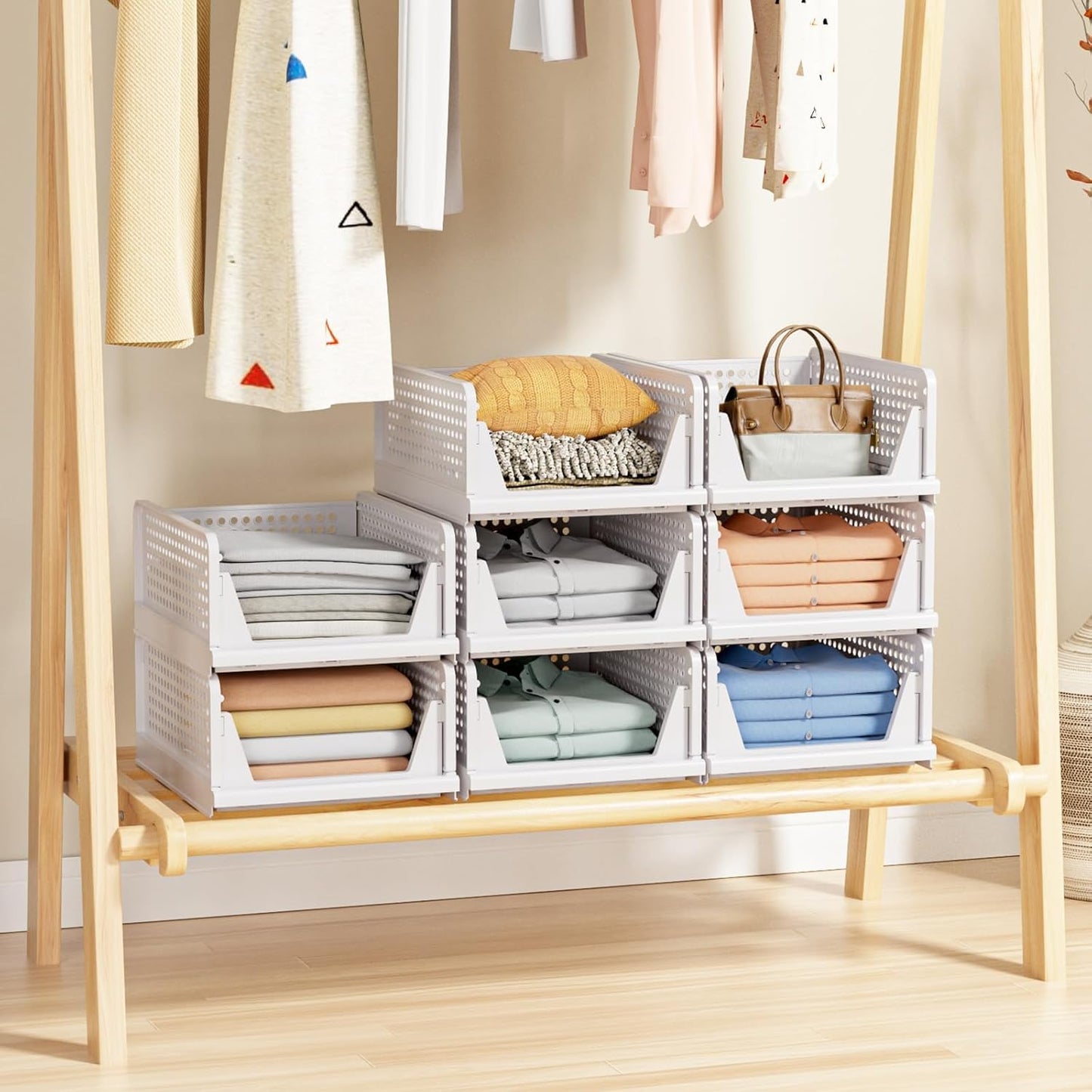 5-Pack Stackable Closet Storage Baskets - image 5