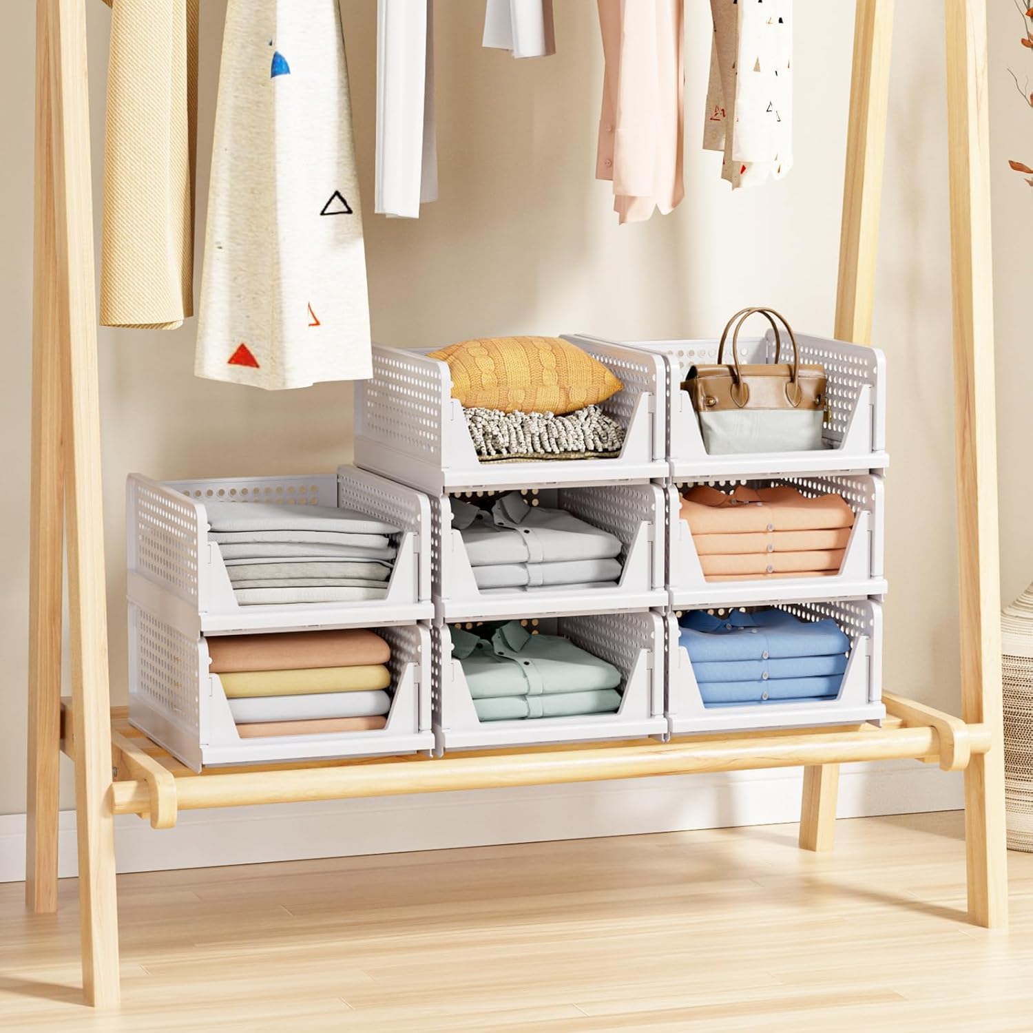 5-Pack Stackable Closet Storage Baskets - image 5