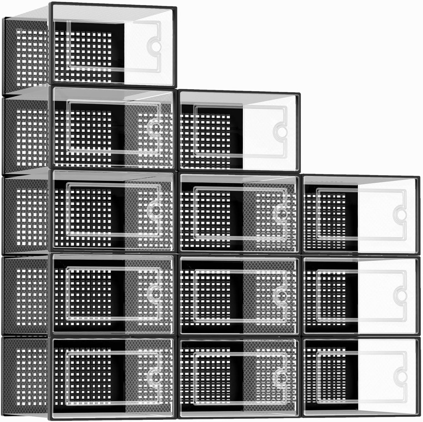 12-Pack Clear Stackable Shoe Storage Boxes - image 1