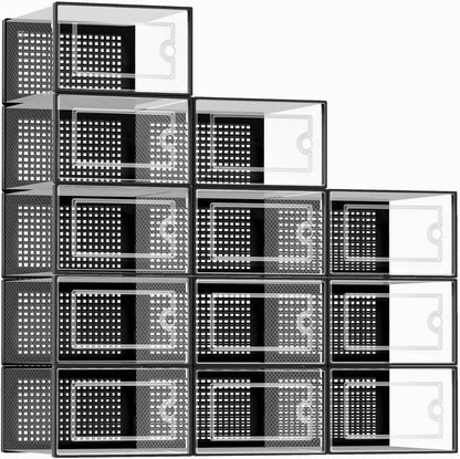 12-Pack Clear Stackable Shoe Storage Boxes - image 1