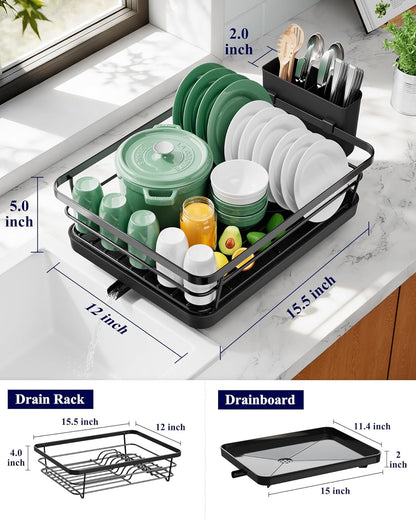 Compact Stainless-Steel Dish Drying Rack - image 5