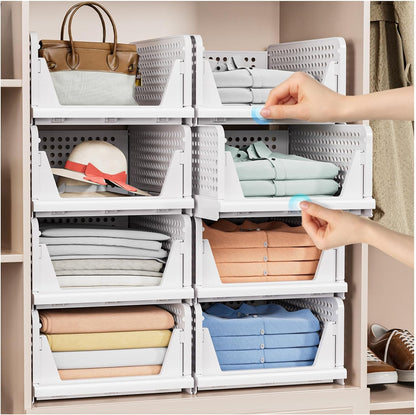 5-Pack Stackable Closet Storage Baskets - image 2