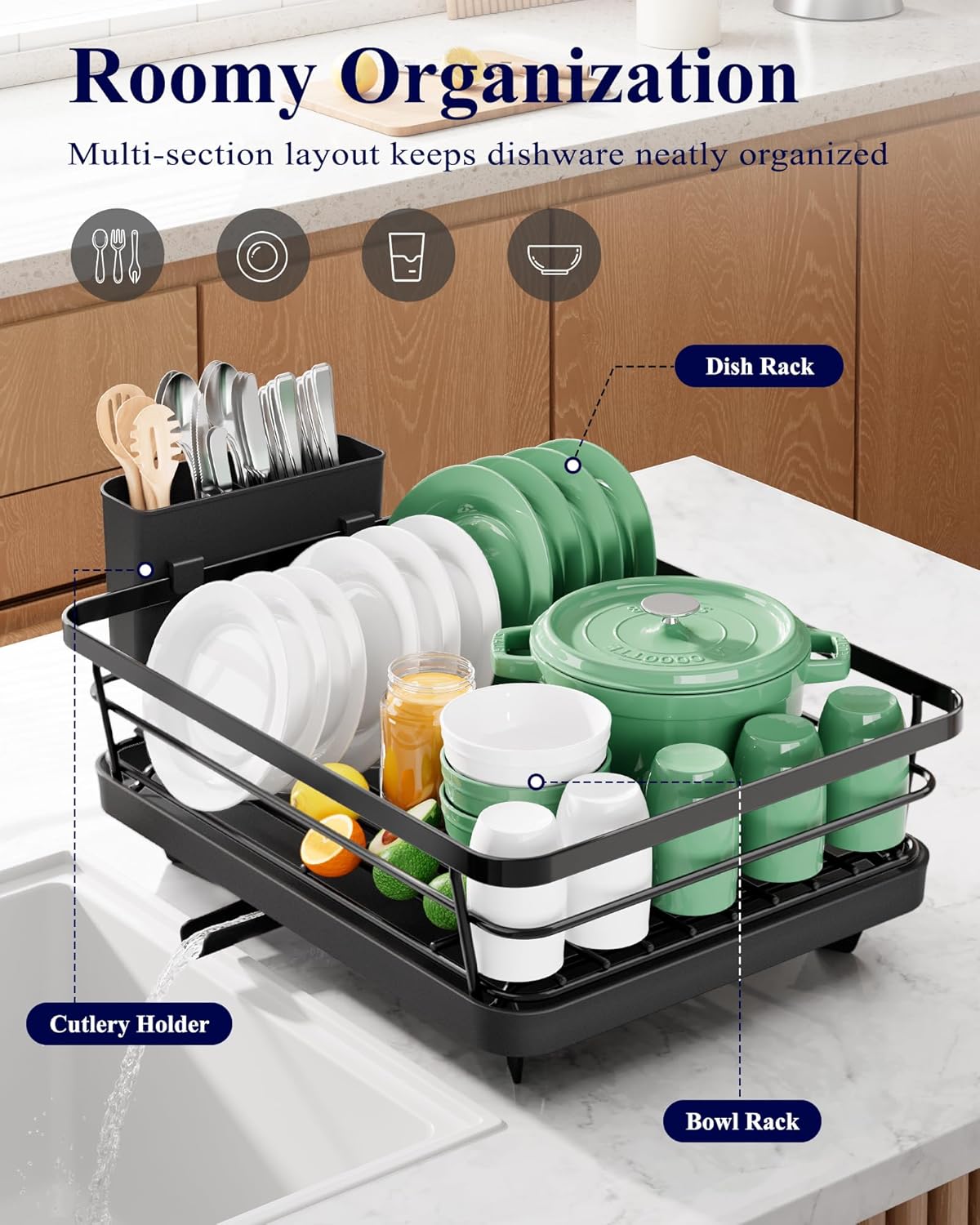 Compact Stainless-Steel Dish Drying Rack - image 2