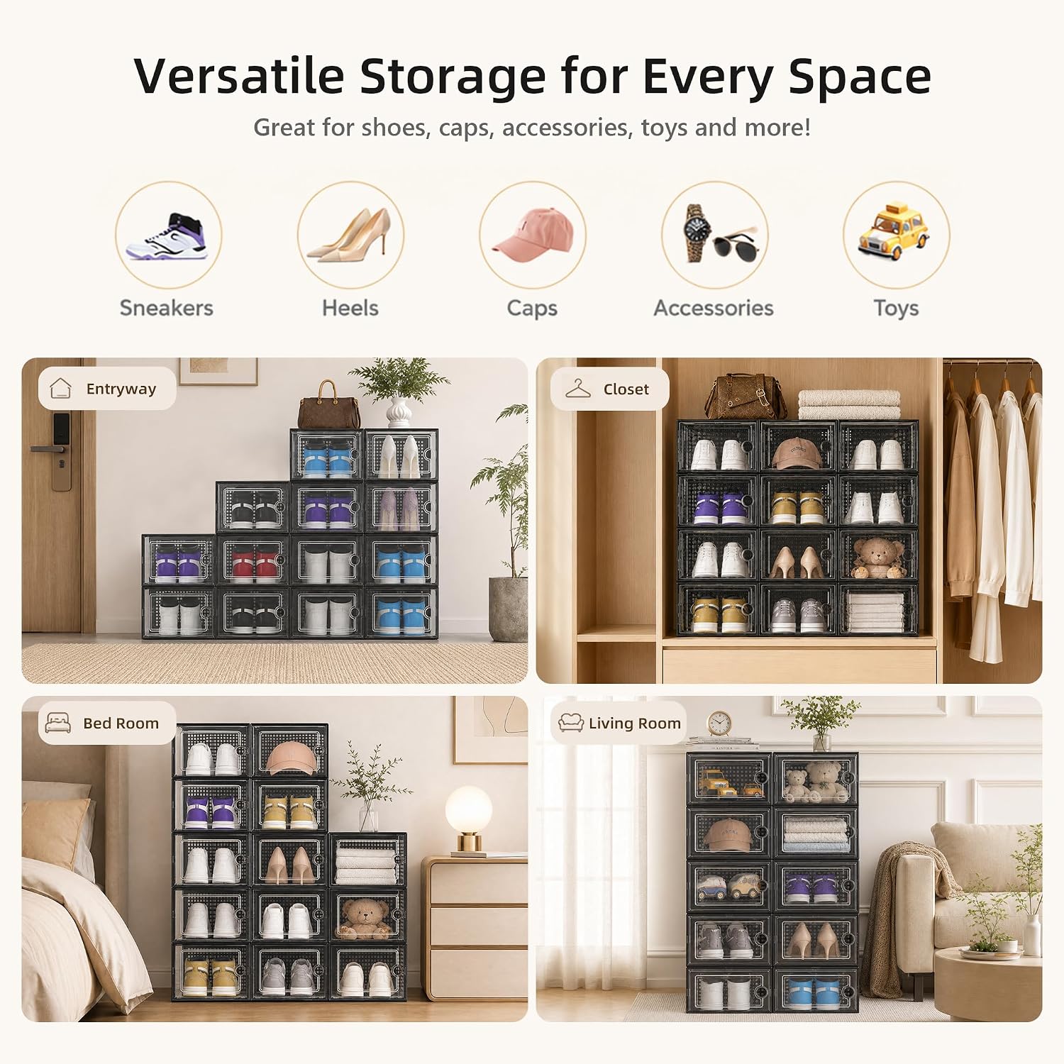 12-Pack Clear Stackable Shoe Storage Boxes - image 6