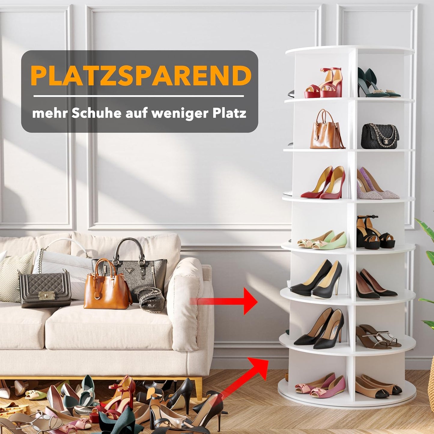 7-Tier 360° Rotating Shoe Rack Tower - image 4