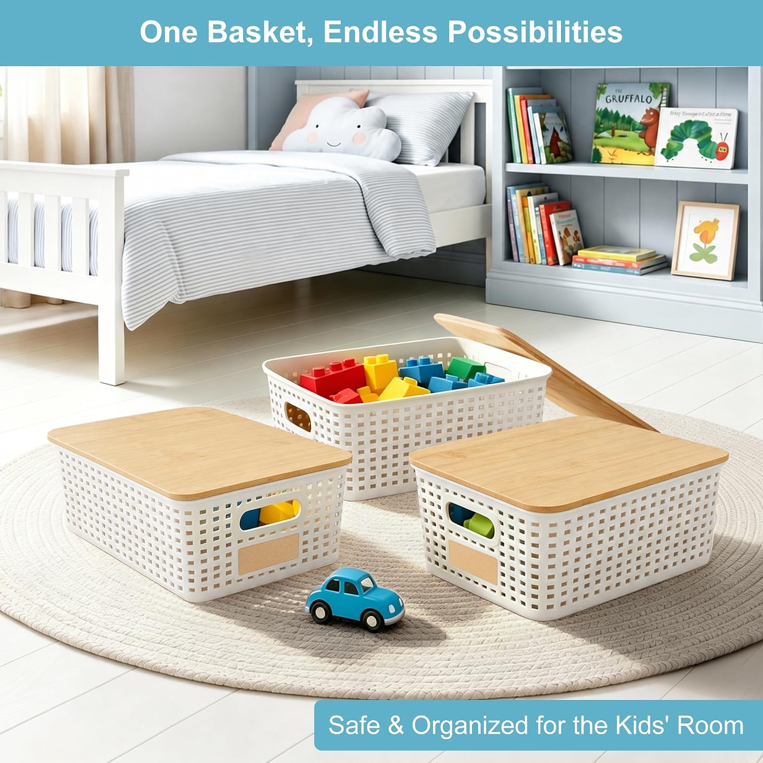 6-Pack Storage Bins with Bamboo Lids - image 4