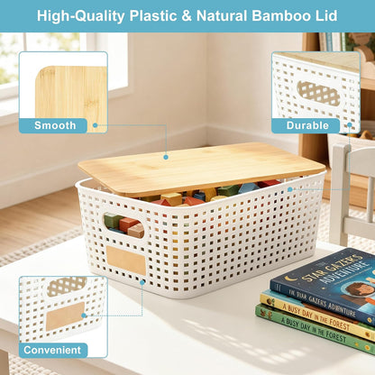 6-Pack Storage Bins with Bamboo Lids - image 2
