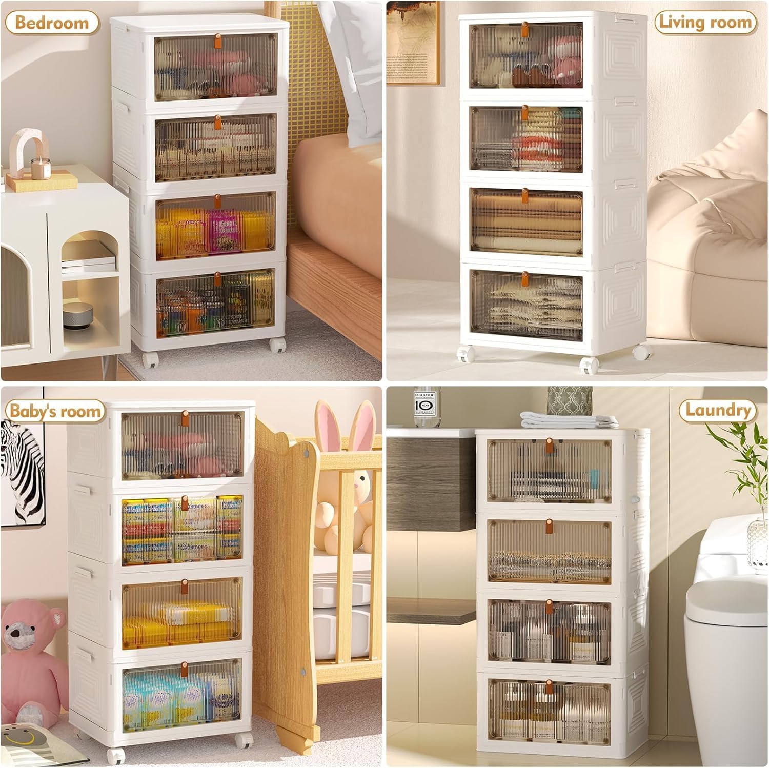 4-Tier 92-Quart Folding Storage Bin Tower - image 3