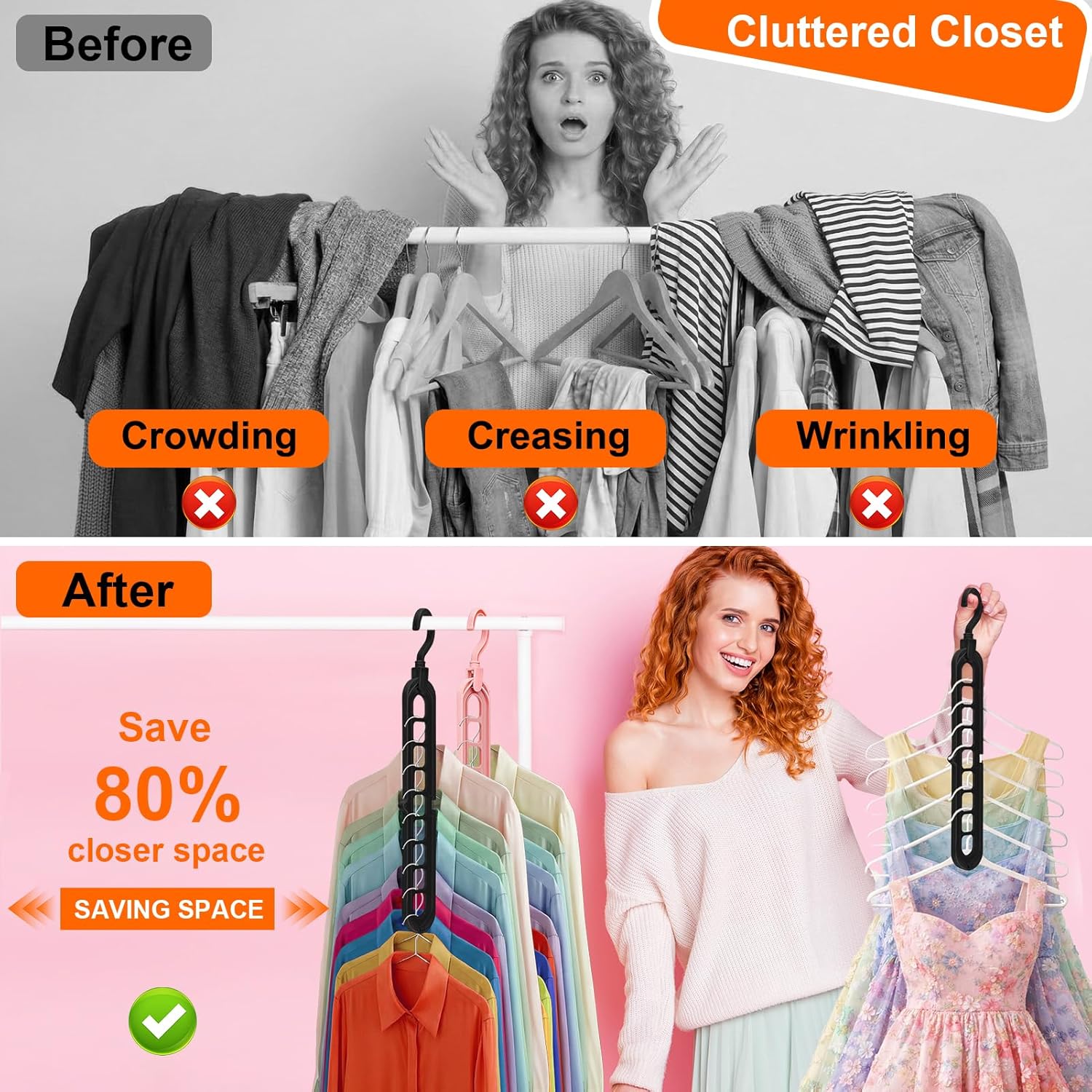 6-Pack 9-Hole Space-Saving Hangers - image 2