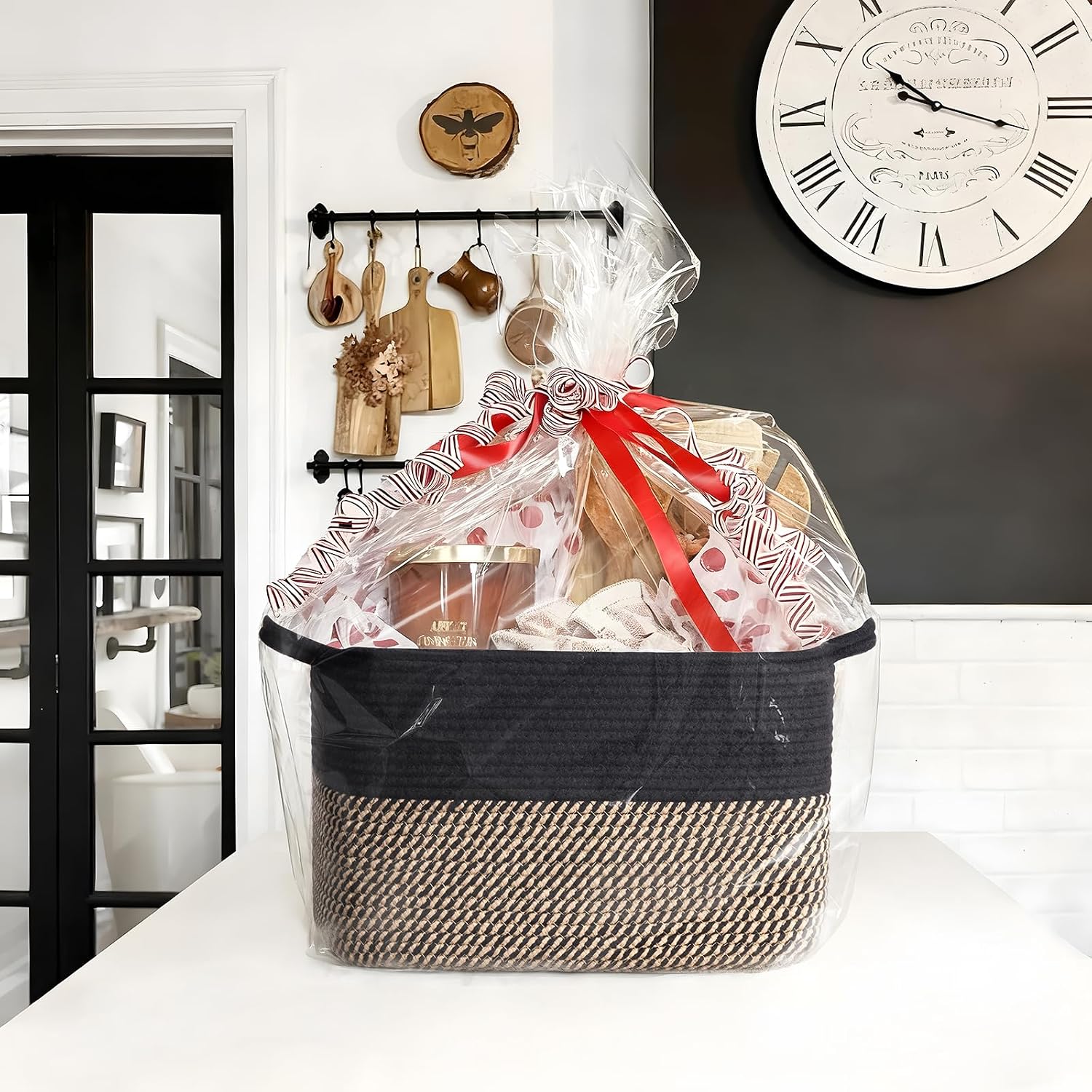 Woven Jute & Cotton Shelf Storage Basket - image 5