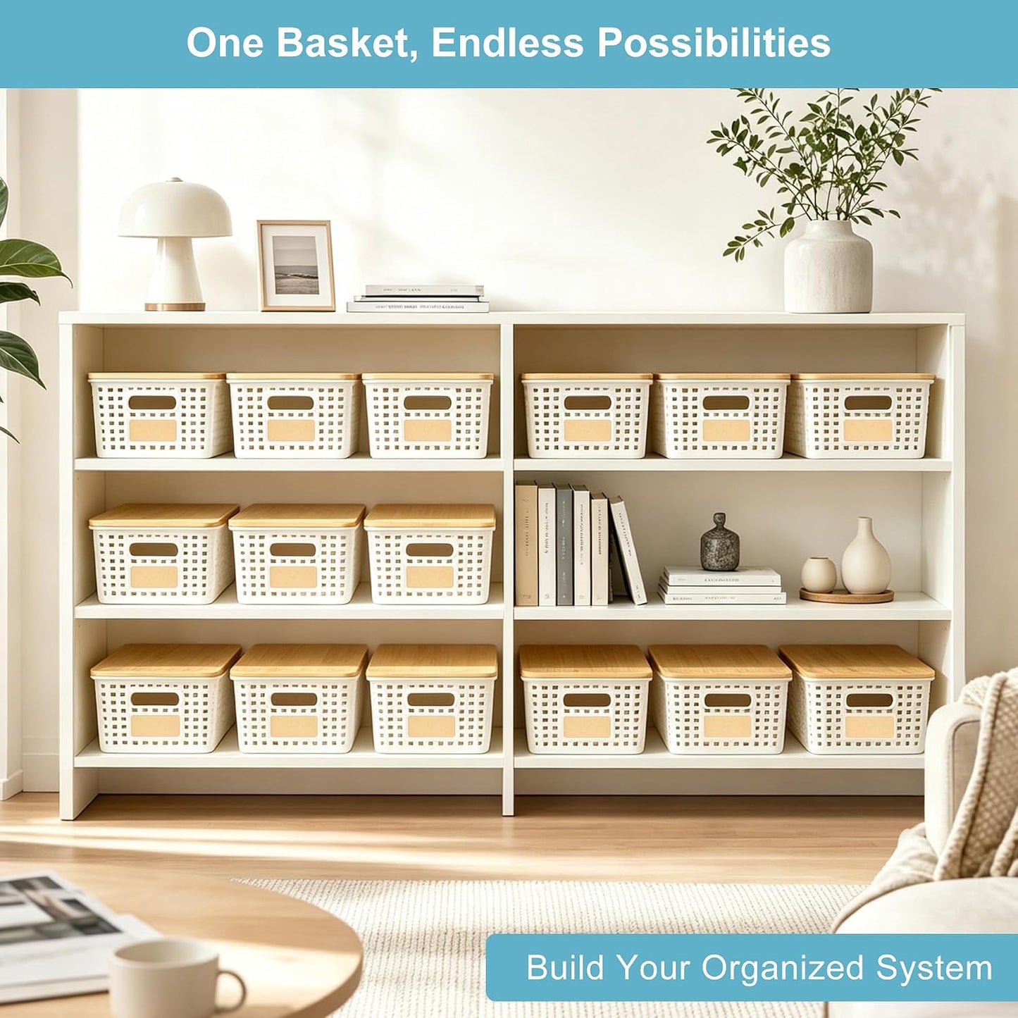 6-Pack Storage Bins with Bamboo Lids - image 6