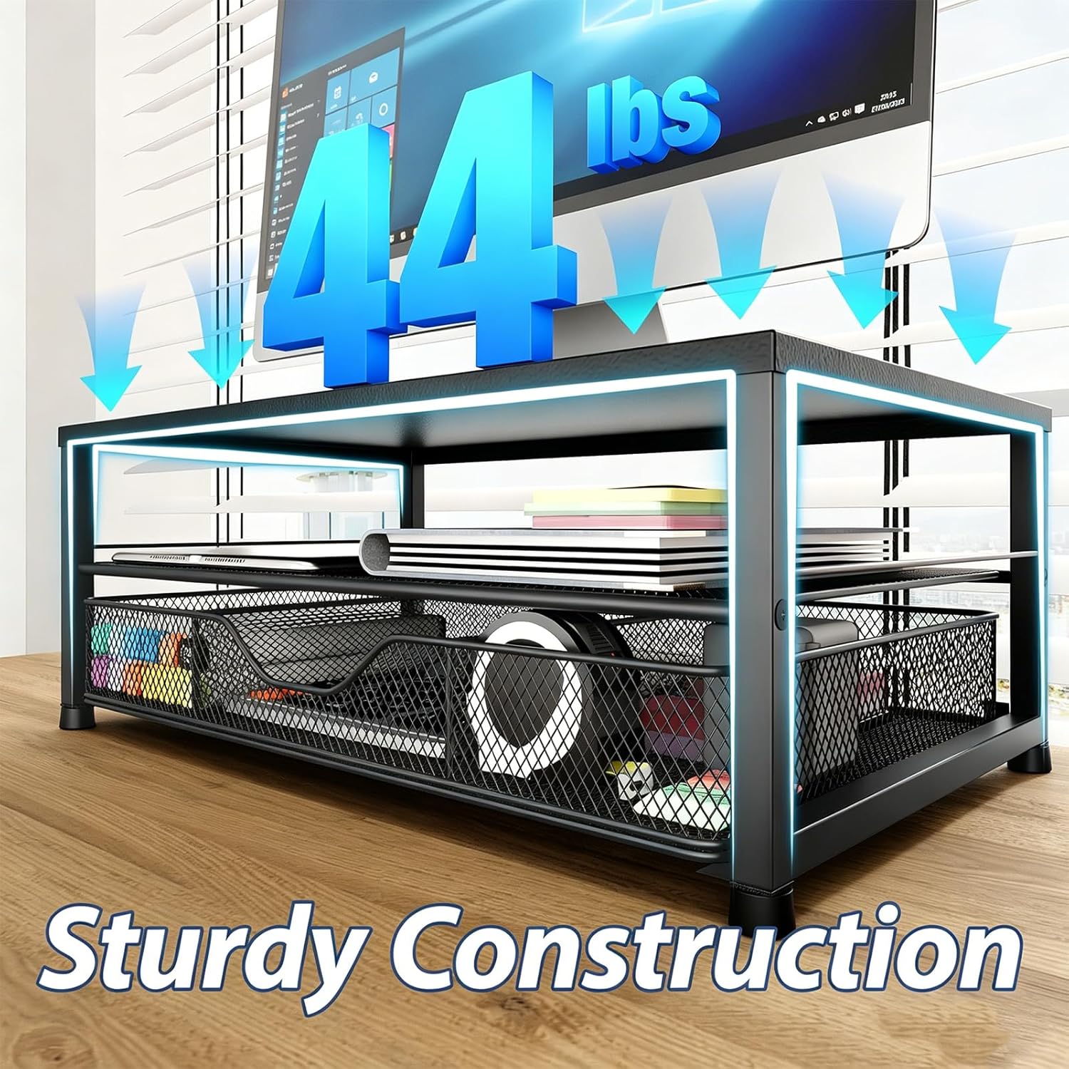 2-Tier Monitor Stand & Desk Organizer - image 5