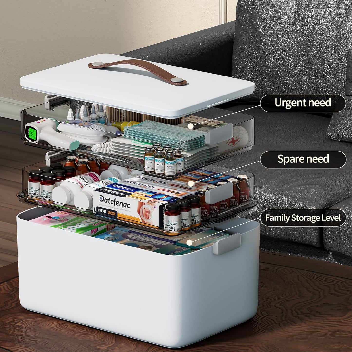 3-Tier Portable Medicine & First-Aid Organizer - image 2