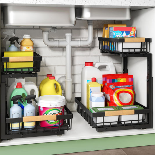 2-Tier Pull-Out Under-Sink Organizer — 2 Pack